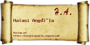 Halasi Angéla névjegykártya